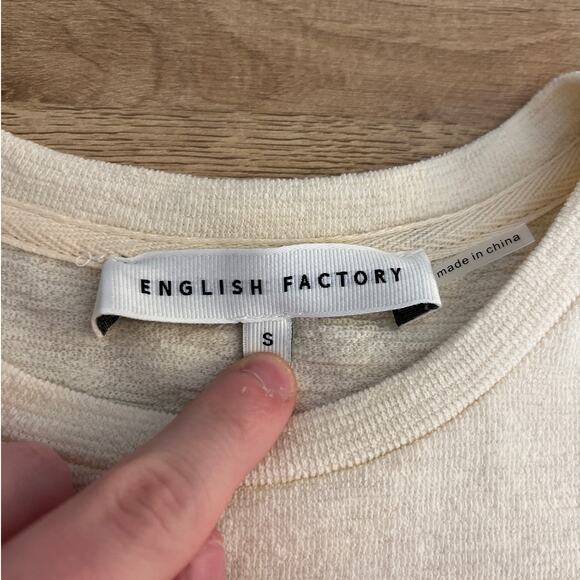 English Factory Womens Cream Puff Sleeve Rosette Blouse Size Small Coquette - Picture 3 of 6